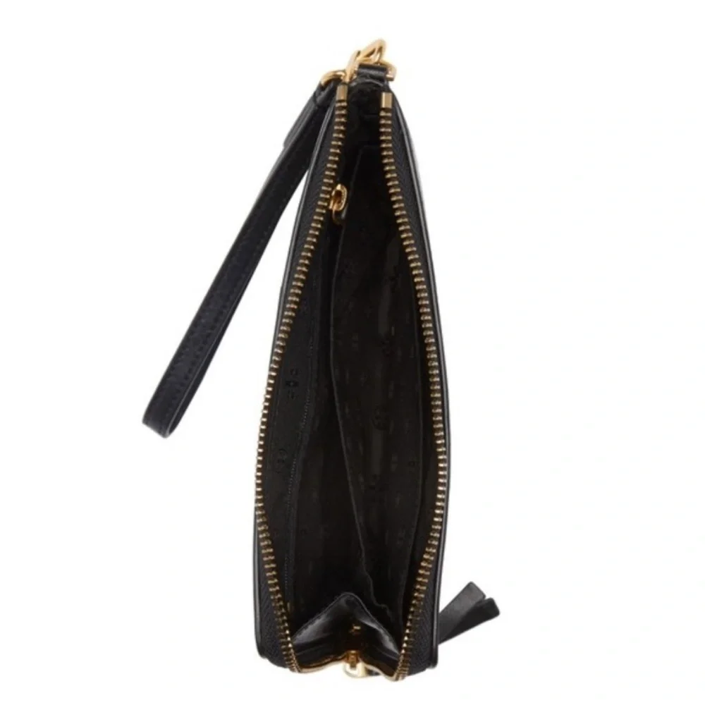 Tory Burch Lily Large Zip Pouch Wallet Black on Black